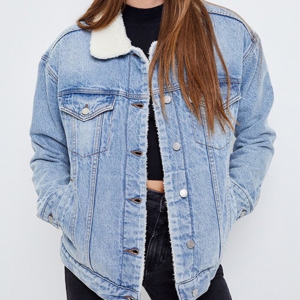 NWOT Pacsun Sherpa Lined Denim Jacket
